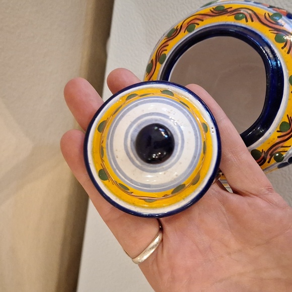 Vintage Talavera Covered Trinket Dish Artist Signed Armando Mexico - Picture 5 of 9